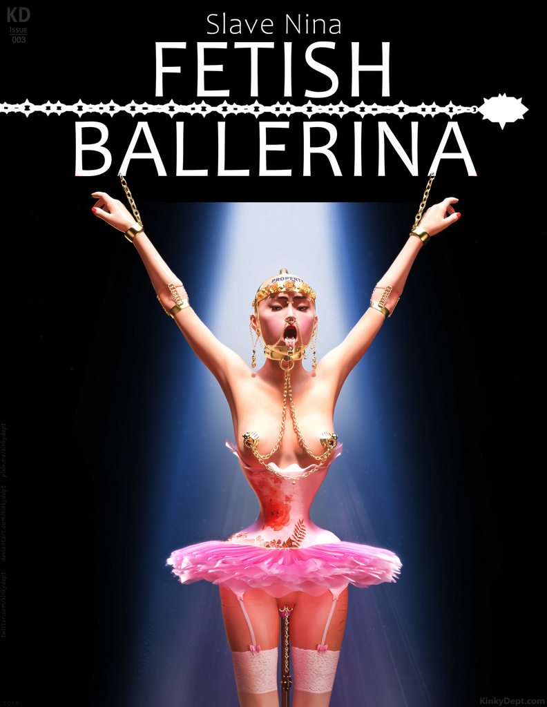 Bound and pierced Slave girl in Ballerina Costume, fetish drawing, hentai, hot corset, wasp waist, bodymod, woman with no arms, amputee, arm prosthesis, fake arms, chained girl, harem, bondage princess